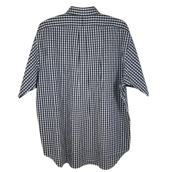 PoloRalph Lauren Blake Button Down Shirt Navy White Gingham Check Short Sleeve - Picture 2 of 2